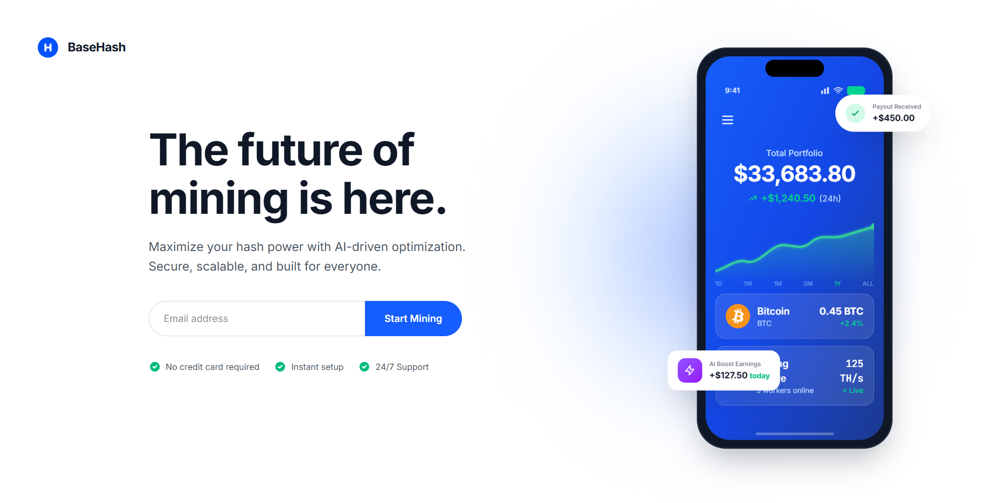 BaseHash - AI-Powered Cloud Mining Platform